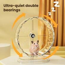 亚克力仓鼠运动轮，静音旋转轮，带透明支架 - 無色 - 查看 2