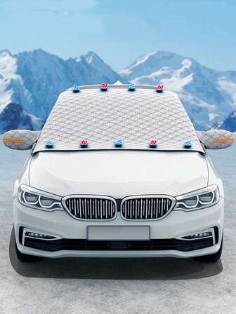 Car Snow Cover: Magnetic Adsorption, Thickened Car Cover & Windshield Protector It Serves As A Sunshade For Sun Protection, A Snow Shield For The Front Windshield To Prevent Freezing And Snow, And A 4-Season Windshield Protector For Cars. Suitable For Sedans, Off-Road Vehicles, Hatchbacks, Sedans (3-Box), And SUV Windshields.
