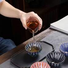 Taza de té cocida en horno japonés, taza de cerámica hecha a mano con diseño de pluma de fénix, taza maestra, taza de sombrero de paja, taza de té, taza de café, taza, taza de agua, juego de té Kung Fu, adecuado para el hogar, cafetería, reunión, regalo elegante