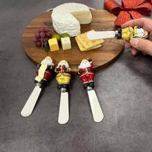 - Esparcidores de queso de hojas de otoo, asas de resina pintadas a mano con cuchillas de acero inoxidable para esparcir queso crema, mantequilla y mermelada, diseos surtidos - Jo Jo Jo Papá Noel - Ver 4