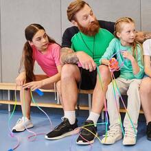 Jump Rope, Colorful Gradient Nylon Skipping Ropes, 55FT Adjustable Length, Plastic Handles, Lightweight Jumping Ropes Schools, Events, And Family Fun - 24pcs - View 6