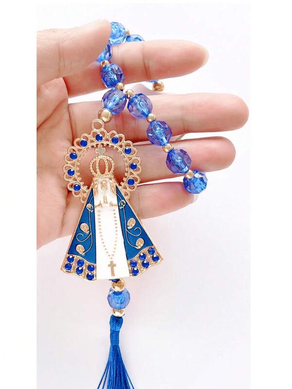 Terço Dezena Para Carro Espelho Retrovisor Nossa Sra Aparecida ou São Bento Hematita