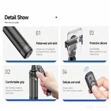 Bastão De Selfie com quadrapé Controle Bluetooth 1.8CM foto e vídeo com antivibração e estabilizador portátil MZP-305