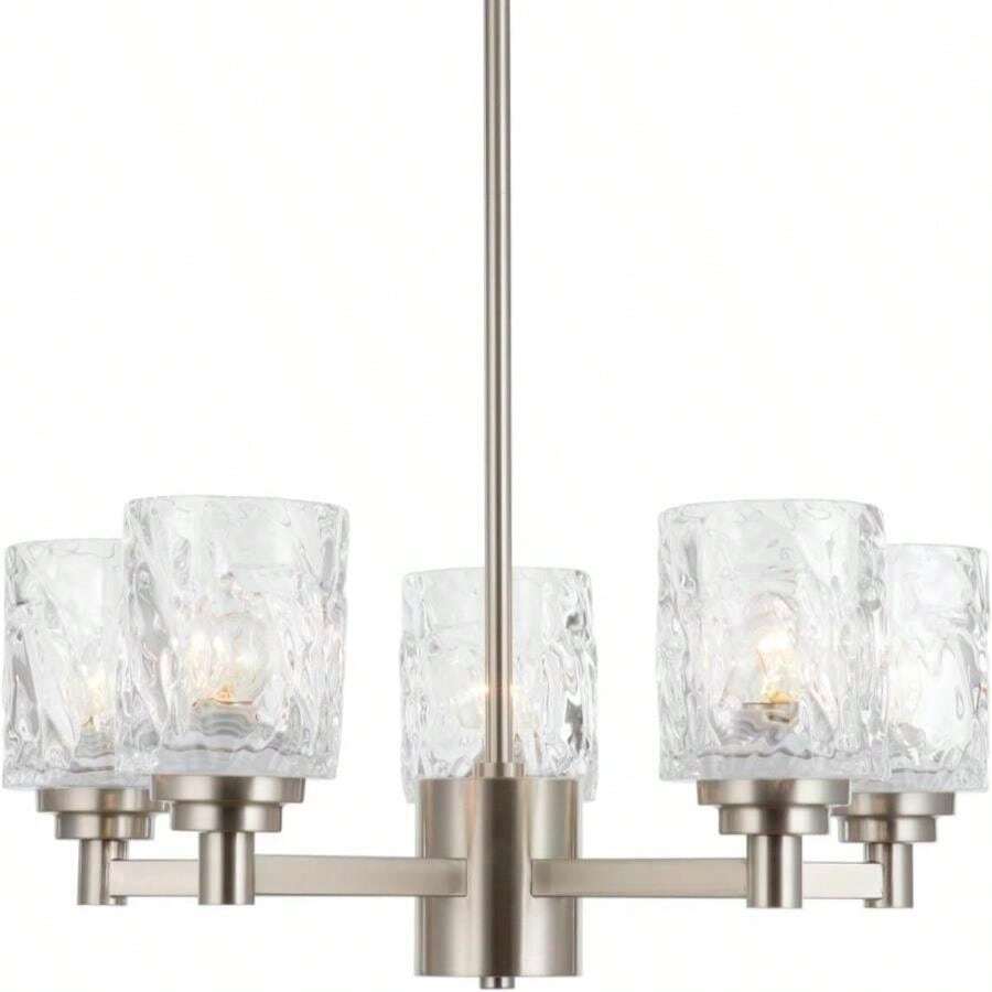 ALICE HOUSE 20&#34; Dining Room Chandeliers, Brushed Nickel Contemporary Farmhouse Lighting Fixture For Kitchen, Bedroom And Bathroom AL4095-H5