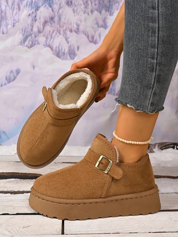 Women's Comfortable Winter Snow Boots, Warm Thermal Lined Ankle Boots, Thick Soles, Suitable For Outdoor Adventure, Winter Boots