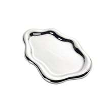 Small Silver Tray Ceramic  Jewelrys Dish Jewelry Ring Chrome Tray Jewelry Necklace Organizer Silver