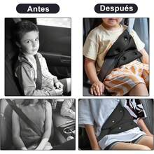 Cinturón de  Ajustador, Firme Auto Hombro Cubierta protectora para cinturon de auto,firme auto hombro correa para el cuello de Tela de Malla de Aire Transpirable (Negro-1) - Negro-1 - Ver 5