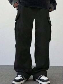 1pc Boys/Teens Versatile Letter Print Loose Fit Outdoor Casual Cargo Pants