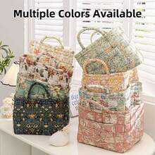 Cesta de almacenamiento de estilo bohemio, cesta de lavandería de gran capacidad, cesto de lavandería plegable de 12.2" x 10.23" x 10.23" con asas fáciles de transportar