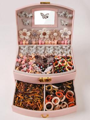 434pcs/Set Girls' Cute Rabbit Ear Hair Scrunchies, Elastic Hair Ties, Hair Clips, Hair Accessories For Daily Use