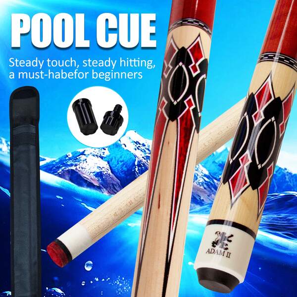 [58-Inch/148cm Maple Wood Billiard Cue Stick Set (Includes Cue Stick, Cue Case, And Joint Protector), Stainless Steel Quick-Release Joint, 12.5mm Multi-Layer Leather Tip, 19-21oz Professional Balanced Design, Best Choice For Beginner, Great Billiard Gift Set]