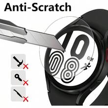 6 Piezas Protector Pantalla Compatible con Watch 654 44mm - L315L310R940R915R870, Cristal Vidrio Templado Protector 9H Ultra - Anti - Rasguos, Claro - Transparente + 44 - Ver 3