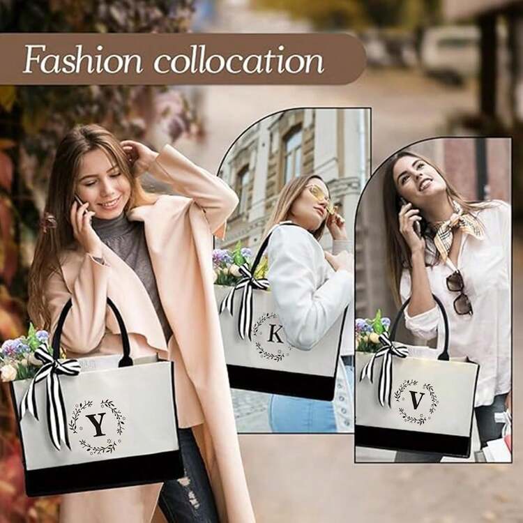 para Mujer,Bolsa de Lona para Mujer, Bolsa de Regalo Personalizado, un Gran Regalo para Las Mujeres, Maestros,Mamá, Amigos, Damas de - E - Añade 3