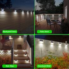 6 piezas/2 piezas Luces solares para valla - Luces solares impermeables para exteriores, luces solares para cubierta, luces de escalera impermeables, luces de pared de acero inoxidable para escalones, senderos, patio, jardín, blanco cálido, blanco frío, regalo de Navidad, regalo de Año Nuevo, regalo para la abuela, mamá, papá - Multicolor - Ver 12