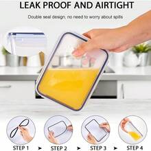 GHQ 24/52-Pack Food Storage Container Set Kitchen Organizers Meal Prep Containers Lock Lids Reusable Plastic Lunch Box Snack Salad Containers 12 Boxes And 12 Lids Pantry And Kitchen Organization - màu đen - Xem 4