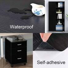 1 Rolle - Schwarzes Holz Kontaktpapier, Abziehbar und Klebend für Arbeitsplatten, authentischer Holzoptik, strapazierfähig, verstärkend wasserdicht für Zuhause und Büro, schwarzes Holz Abzieh- & Klebefolie - wasserdicht, selbstklebend, dekorativ für Möbel und echte Holzoberflächen, leicht zu reinigen