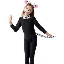 Spooktacular Creations Halloween Gray Mouse Donkey Cow Costume Set Animal Ears Headband Tail Costume Accessory For Adult