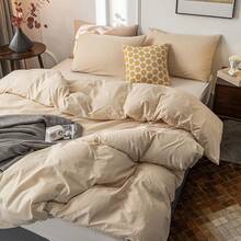 Ultra Soft 100% Cotton Solid Color Dusty Pink Queen Duvet Cover Set With Zipper Closure - 3 Pieces,  In 2025 - 米色 - 查看 4