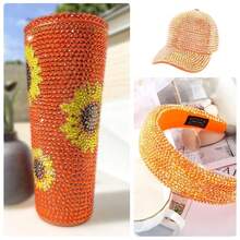 25000Pcs Orange AB Rhinestones For Bedazzling Kit, 3-5mm Resin Flatback Rhinestones Bulk Bedazzle Gems Diamonds For Crafts DIY Shoes, Clothing{"Color_name":"OrangeAB"} - 橙色AB - 查看 7