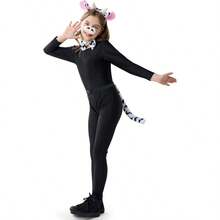 Spooktacular Creations Halloween Gray Mouse Donkey Cow Costume Set Animal Ears Headband Tail Costume Accessory For Adult