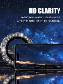 1 件黑钻镜头膜，镜头保护环/外壳，钢化玻璃[防刮]，金属单环相机屏幕保护膜镜头盖镜头保护环，兼容 11/12/13/14/15/16/16 Plus/16 Pro/16 Pro Max、17/17 Air/17 Pro/17 Pro Max 全系列 - 黑色 - 查看 5