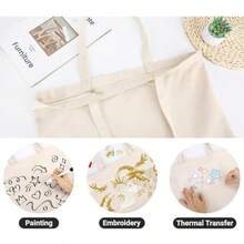 6Pcs Reusable Canvas Tote BagsCotton Tote Bag Tote Bags MultiPurpose Reusable Blank Canvas Bags Use Blank Plain Canvas Bag Large Grocery Shopping Bag For Grocery Shopping Craft DIY Drawing Bag