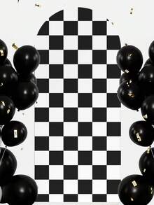 1 tấm phông nền hình vòm kẻ caro đen trắng, vải phông nền polyester chủ đề đua xe, trang trí tiệc chủ đề đua xe, vải phủ vòm, trang trí đám cưới, có thể kết hợp với trang trí bóng bay, đồ dùng tiệc sinh nhật chủ đề đua xe, tiệc mừng em bé, tiệc tiết lộ giới tính, tiệc cô dâu, trang trí nhà cửa, đạo cụ chụp ảnh - Lưới đua - Xem 2