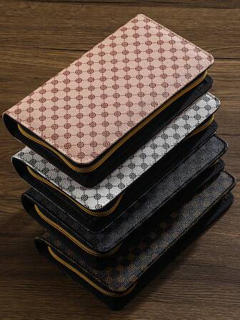 1 件 A6 拉链现金钱包，大容量 PU 皮革，用于存放现金、收据、银行存折、储蓄计划、双周储蓄计划、10000 储蓄计划、储蓄策略