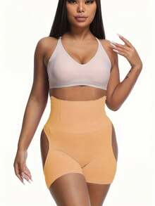 1 Pack, Women's Elegant High Waist Body Shaping Pants, Belly And Hip Lifting, Seamless Belly Shaping Clothes, Solid Color Midriff Underwear, Underwear And Body Shaping Clothes, High Waist Belly Underwear, Women's Shaping Underwear, Belly Underwear For Cross-Dressing,  Women's Underwear, Flat Belly Panties, Plus-Size Shapewear, High Waist Underwear, Shapewear, Postpartum Support, Tuck In Underwear, Flat Belly Underwear, - 黃色 - 查看 8