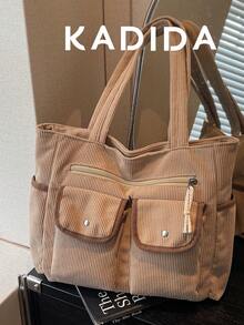 1pc Multi-Pocket Large Capacity Shoulder Tote Bag, Suitable For Traveling, Shopping, Vacation