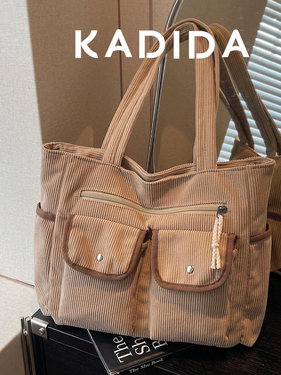 1pc Multi-Pocket Large Capacity Shoulder Tote Bag, Suitable For Traveling, Shopping, Vacation