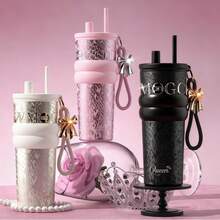 1pc High Beauty Insulated Cold Cup 316 Stainless Steel Tea Cup Outdoor Car Straw Water Cup Coffee Cup