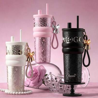 1pc High Beauty Insulated Cold Cup 316 Stainless Steel Tea Cup Outdoor Car Straw Water Cup Coffee Cup