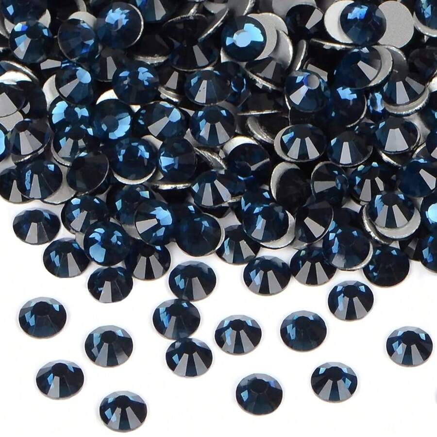 288PCS Art Nail Rhinestones Non Hotfix Glue Fix Round Crystals Glass Flatback For DIY Jewelry Making With One Picking Pen (Ss30 288pcs, Montana){"Color_name":"Montana","Size_name":"Ss30288pcs"} - 蒙大拿州30288件 - 查看 1