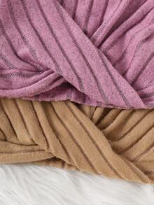 Conjunto de 4 piezas de top corto acanalado de unicolor y pantalones acampanados para niñas, atuendo casual y cómodo para otoño/invierno