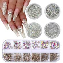 Nail Art Rhinestones Flatback Rhinestones Nail Charms Fine Glitter Nail Art Supplies Mixed AB Crystals Nail Gems 1mm Glitter Powder Luxury Design Nail Accessories For Women Nail Decorations.{"Color_name":"Colorful-24"} - 多彩-24 - 查看 2