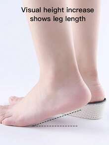 2pcs EVA Invisible Height Increasing Insoles, Soft & Breathable Heel Lift Inserts For High Heels, Unisex - Black - View 4