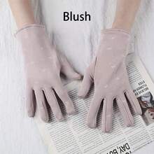 1 双紫色/粉色全指手套，带温暖毛绒衬里，骑行防寒，万圣节配饰冬季手套，女士时尚 - 彩色 - 查看 10