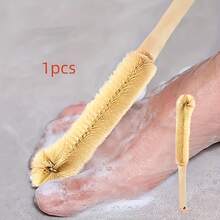 Long Handle Non-Slip Grip Foot Cleaning Brush - No Bending Toe Scrubber, Adult Bathroom And Pedicure Tool, No Electricity Required, Suitable For Sensitive Skin Light Beige - Ideal For Home And Salon Use, Ergonomic Design, Durable And Essential For Self-Care - 奶油色 - 查看 7