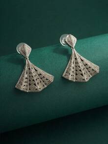 2pcs Luxury Zirconia Stone Necklace & Earrings Jewelry Set, Women's Daily Party Decorative Earring Set, Exquisite Necklace Set Gift Box Packaging For Valentine's Day