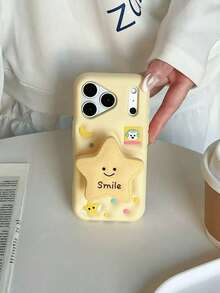 Nueva funda de teléfono personalizada con soporte de estrella de ángel de moda, adecuada para iPhone 11/12/13/14/15/16/17, cubierta protectora de Body completo a prueba de golpes y creativa