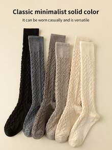 1 Paar Damen Wadensocken, Ketten Design, mehrfarbige modische multifunktionale Wadensocken, geeignet für den täglichen Gebrauch