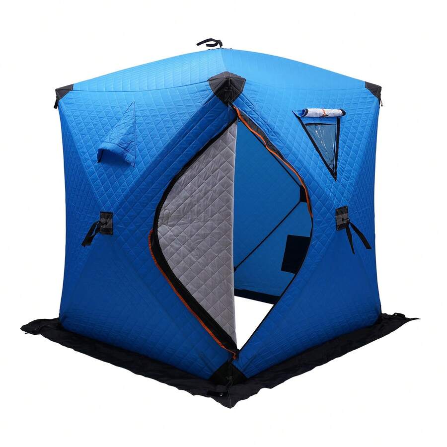 Portable Ice Fishing Tent, 1-2 People Winter Ice Lake Fishing Shelter Freestanding Insulated Tent W/Handbag And Insulated Layer - 1 - View 1