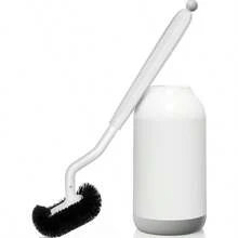Toilet Brush And Holder Set: Durable Materials Toilet Brush WaterResistant And Easy To Dry Toilet Brush Set Toilet Brush SpaceSaving Design Suitable For Bathroom Cleaning Value Pack - White - View 2