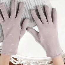 1 双紫色/粉色全指手套，带温暖毛绒衬里，骑行防寒，万圣节配饰冬季手套，女士时尚 - 彩色 - 查看 3