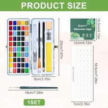 Watercolor Paint Set 50 Vibrant Colours Including Pearlescent Shades In A Sturdy Metal Tin Foldable Paint Set For Easy Travel Ideal For Artists And Beginners Perfect For Sketching And Outdoor Painting - Color - View 2