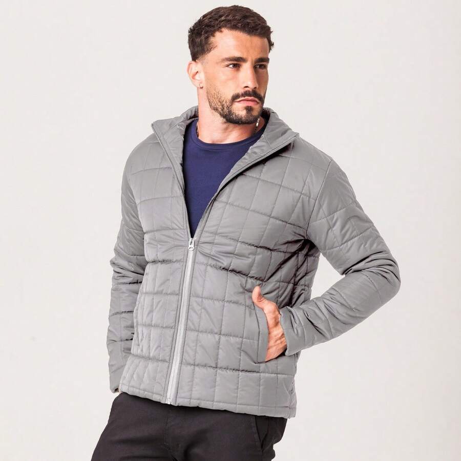 Winter Regular Fit Zipper Pocket Valentine's Day Father's Day New Year - 深灰色 - 查看 1