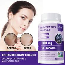 XEMENRY Complejo de resveratrol antioxidante, fórmula antienvejecimiento, 120 unidades, 70% polifenoles, mejora apariencia de piel radiante y saludable, suplemento nutricional, apoya bienestar celular, ideal para adultos, fácil de tomar - 120 cápsulas - Ver 1