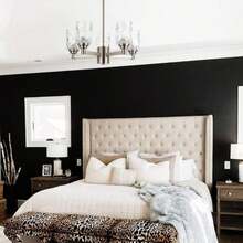 ALICE HOUSE 20&#34; Dining Room Chandeliers, Brushed Nickel Contemporary Farmhouse Lighting Fixture For Kitchen, Bedroom And Bathroom AL4095-H5