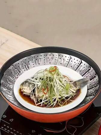 1 pièce Cuiseur à vapeur pliable multifonctionnel, grille de cuiseur à vapeur pliable en acier inoxydable, accessoire de cuisine, fournitures de cuisine, ustensiles de cuisine, outil de cuisine pour camion alimentaire de restaurant